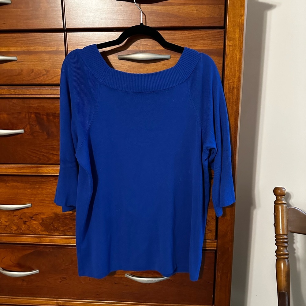 Talbots Cobalt Blue Scoop Neck Sweater - 1X - Picture 5 of 6